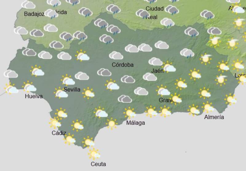 Andalusia weekly weather forecast November 18-24: Weak, scattered showers and mild temperatures