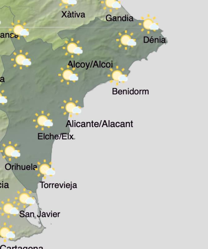 Alicante weather forecast January 16-19: Thunderstorms strike this weekend