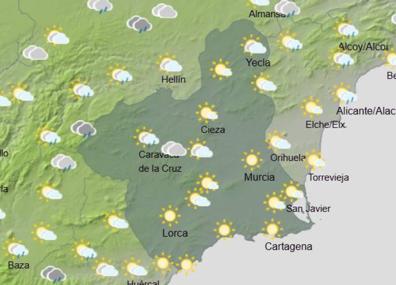 Rain and storms in Murcia this weekend: Weather forecast May 8-11