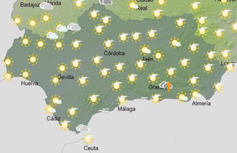 Andalucía weekend weather forecast June 19-22: Stormy showers and high temperatures with dusty skies
