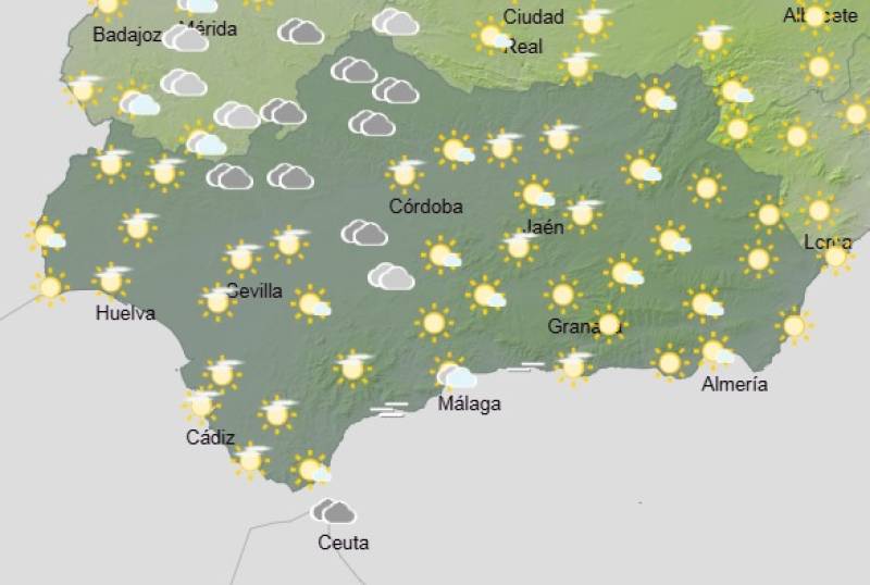 Andalucía weekend weather forecast June 19-22: Stormy showers and high temperatures with dusty skies