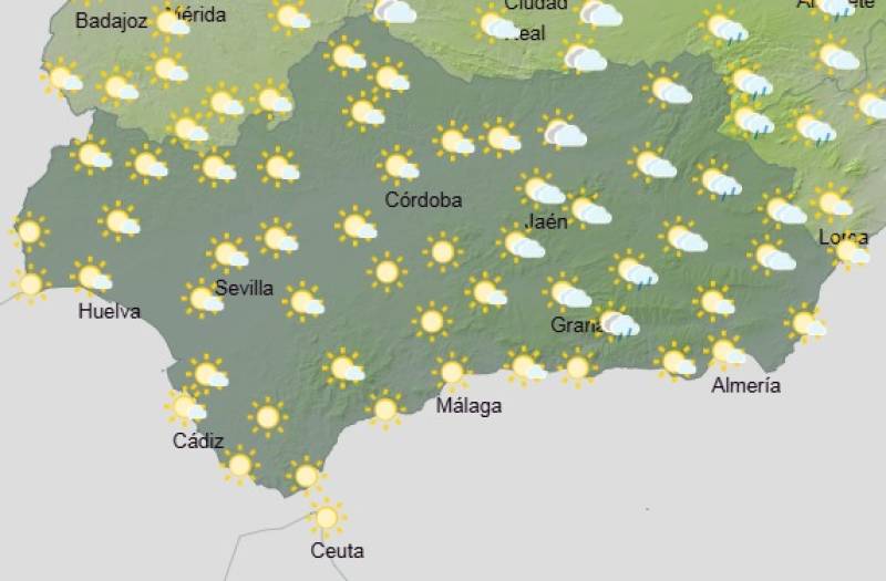 Andalucía weekend weather forecast June 19-22: Stormy showers and high temperatures with dusty skies