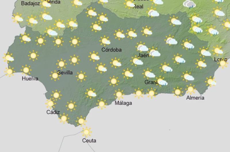 Andalucía weekend weather forecast June 19-22: Stormy showers and high temperatures with dusty skies