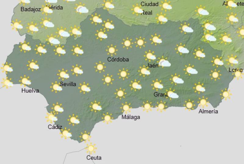 Andalucía weekend weather forecast June 19-22: Stormy showers and high temperatures with dusty skies