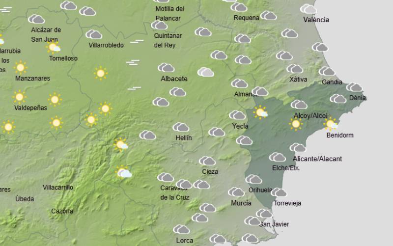 Bright days with some weekend rain: Alicante forecast December 11-14
