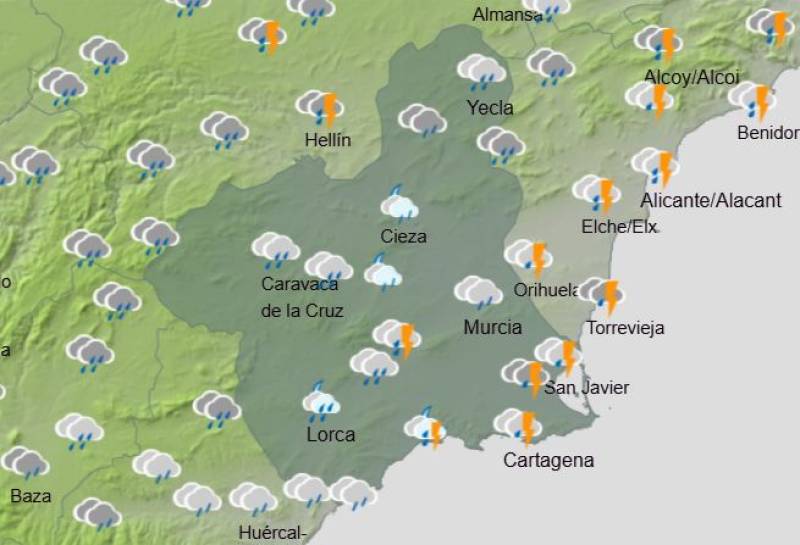 Coastal Murcia to get a battering from rain, wind and storms this week: Weather forecast January 19-22