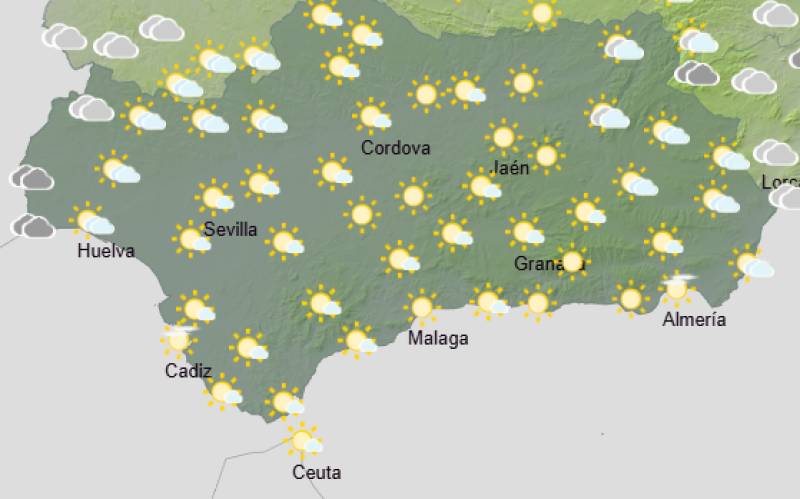 Andalucía weekly weather forecast January 19-22: Bright beginnings give way to rain and coastal winds