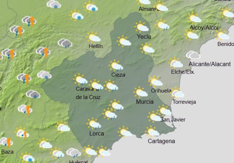 Murcia weekend weather forecast January 22-25: Alerts for strong wind continue