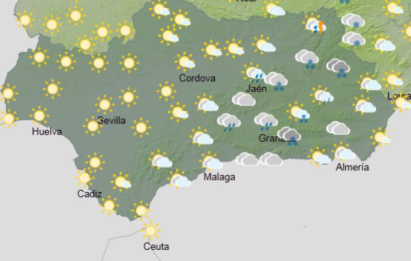 Andalucía weekend weather forecast February 12-15: Windy with rain easing to brighter skies