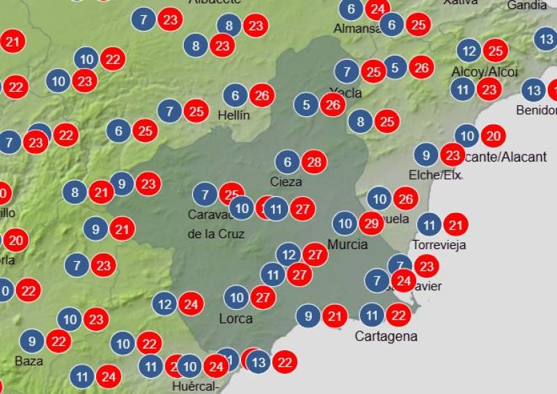 Unbroken spell of sunshine this weekend: Murcia weather forecast February 19-22