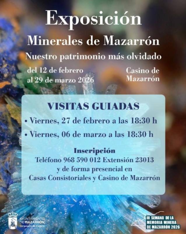 February 27 and March 6 Free tours of the minerals exhibition in Mazarrón