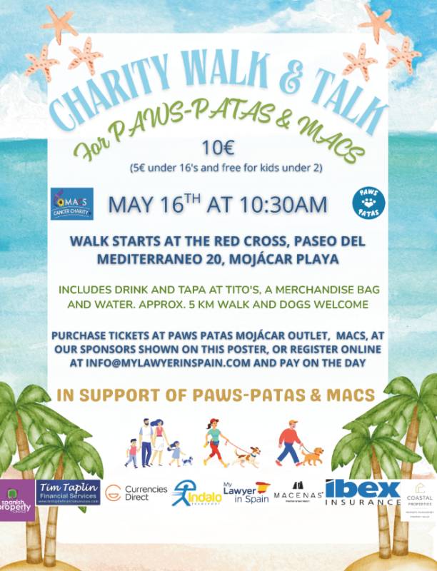 May 16 Charity Walk & Talk in Mojácar for two great causes